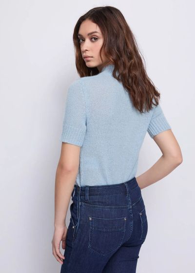 Blue women's short-sleeved sweater - elegant and stylish! GAUDI (SKU)521BD53012