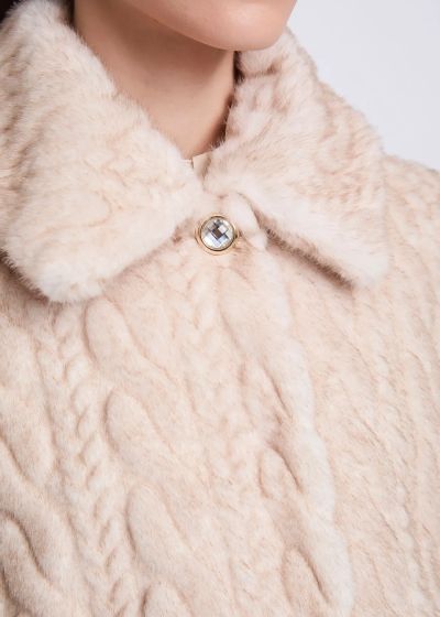 Elegant women's jacket with eco fur - style and warmth! GAUDI (SKU)521FD39006