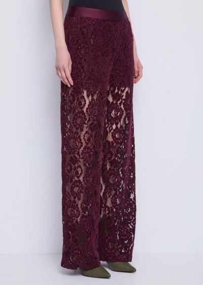 Burgundy lace trousers - elegant style and comfort! GAUDI (SKU)521FD25004