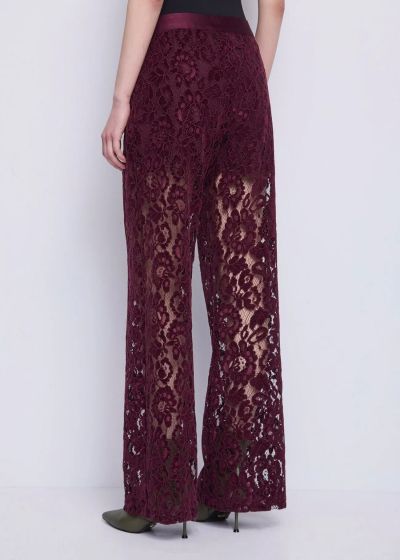 Burgundy lace trousers - elegant style and comfort! GAUDI (SKU)521FD25004