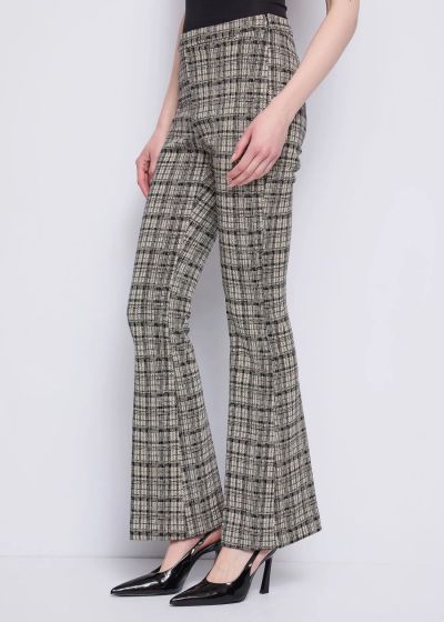 Women's plaid pants - loose fit, stylish comfort! GAUDI (SKU)521FD24004