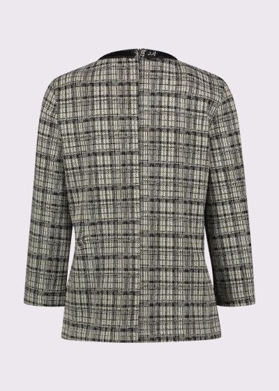 Plaid women's blouse with sequins - an elegant choice! GAUDI (SKU)521FD44003