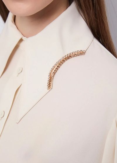 Elegant white shirt with gold accents GAUDI (SKU)521FD45024