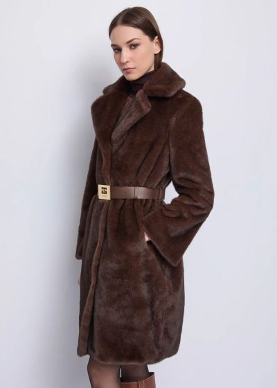 Chocolate women's elegant coat - style and warmth! GAUDI (SKU)521FD39003