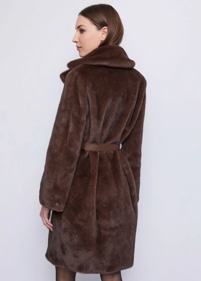 Chocolate women's elegant coat - style and warmth! GAUDI (SKU)521FD39003