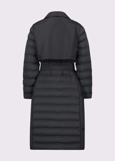 Black Women's Trench Coat Long JACKET GAUDI (SKU)521FD35004