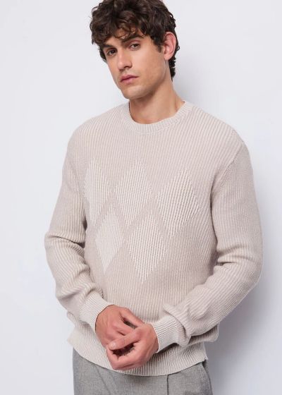 Elegant men's sweater made of cotton and wool GAUDI (SKU) 521GU53051