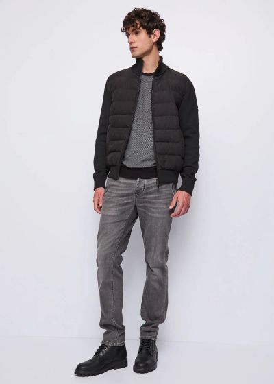 Black men's sweater - sporty-elegant style GAUDI (SKU) 521GU53007