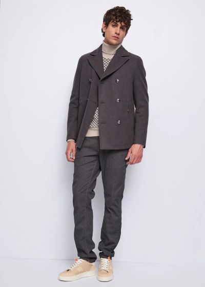 Stylish gray cotton trousers for elegant men GAUDI (SKU) 521GU25021