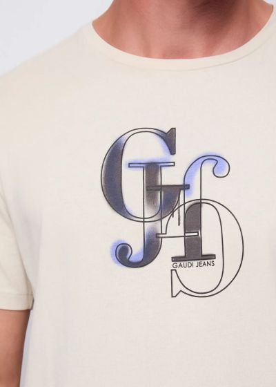 Men's cotton T-shirt with logo - style and comfort GAUDI (SKU) 521GU64020