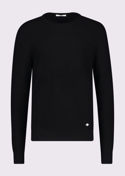 Black men's viscose sweater - elegant and stylish GAUDI (SKU) 521GU53009