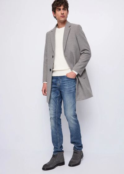 White cotton sweater with cashmere - luxury and comfort GAUDI (SKU) 521GU53063