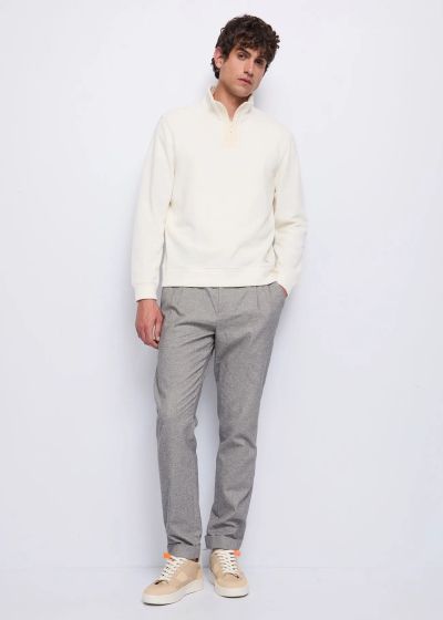 Men's cotton sweater with high collar and zipper GAUDI (SKU) 521GU53056