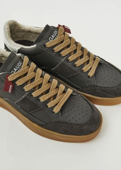 Gray men's suede sneakers - elegant comfort for every day GAUDI (SKU) V5264680