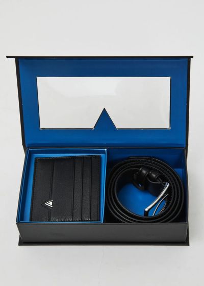 Men's belt and business card set - elegant gift GAUDI (SKU) 12560
