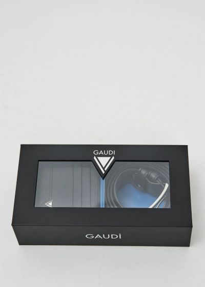 Men's belt and business card set - elegant gift GAUDI (SKU) 12560
