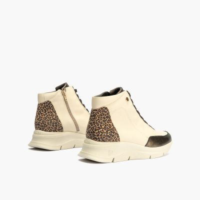 Кремави дамски маратонки с леопардов принт PITILLOS (SKU)10754