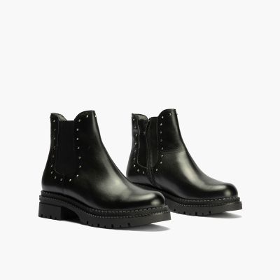 Елегантни дамски черни кожени боти - комфорт и стил за всеки ден!PITILLOS (SKU)10798