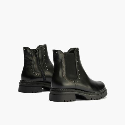 Елегантни дамски черни кожени боти - комфорт и стил за всеки ден!PITILLOS (SKU)10798