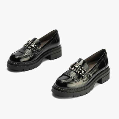 Black patent leather loafers – elegant and stylish!PITILLOS (SKU)10790