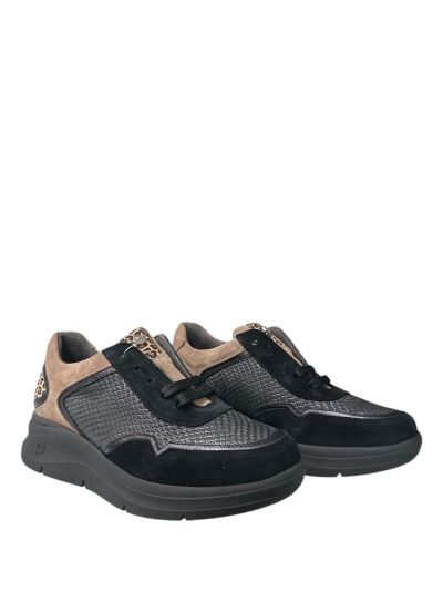 Black leather women's sports shoes PITILLOS (SKU)10913