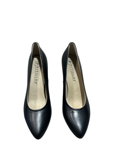 Black leather elegant high-heeled shoes PITILLOS (SKU)119