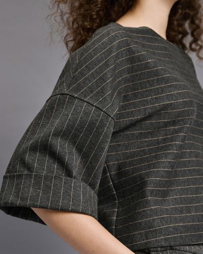 Раирана блуза с лодка деколте - Елегантна и стилна визия ACCESS FASHION (SKU) 2140