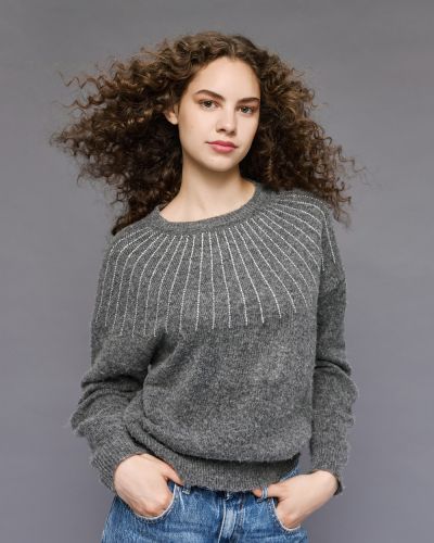 Women's knitted blouse with crystals ACCESS FASHION (SKU) 8000