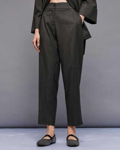 Elegant women's trousers with crystals ACCESS FASHION (SKU) 5120