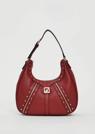 Бордо хобо чанта с капси - стил и елегантност GAUDI (SKU) 12400