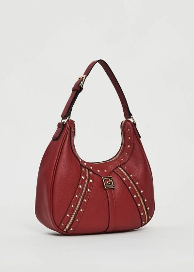 Бордо хобо чанта с капси - стил и елегантност GAUDI (SKU) 12400