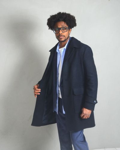 Мъжко стилно черно палто - елегантност и топлина ALTATENSIONE (SKU) 4190