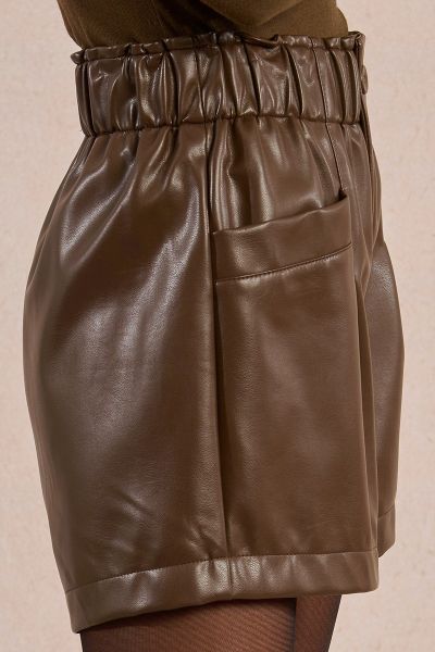 Кожени къси панталони с ластик - стил и комфорт MOLLY BRACKEN (SKU) TF103DN