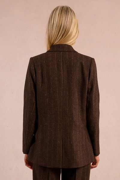 Раирано вълнено сако с двуредно закопчаване MOLLY BRACKEN (SKU) T1322ADH