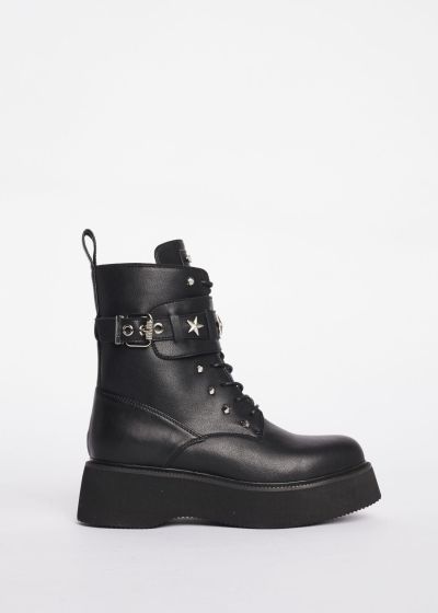 Черни дамски боти над глезена с цип - стил и удобство GAUDI (SKU) V1461970