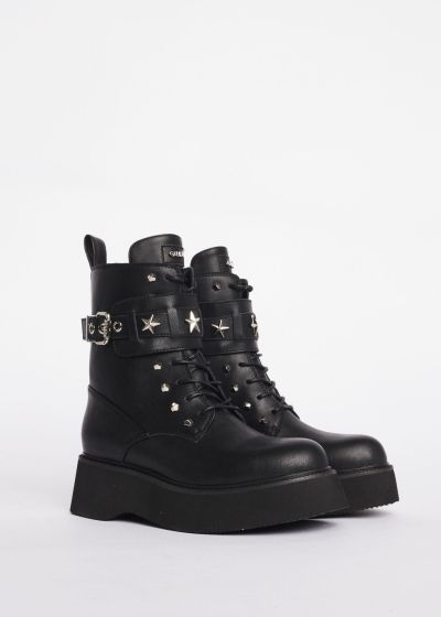 Черни дамски боти над глезена с цип - стил и удобство GAUDI (SKU) V1461970