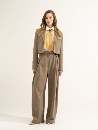 Дамски панталон с висока талия и басти LE SARTE DEL SOLE (SKU) 3627