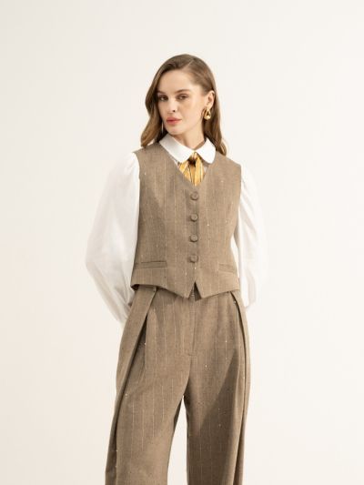 Дамски панталон с висока талия и басти LE SARTE DEL SOLE (SKU) 3627