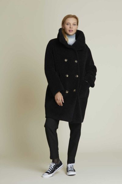 Елегантно черно дамско палто – за всеки ден DERHY (SKU) A185007