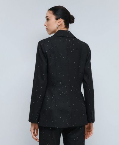 Black women's jacket with sequins - Glitter and style ACCESS FASHION (SKU) 1057