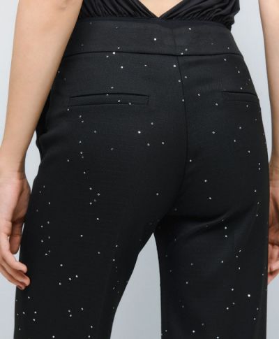 Black Elegant Women's Pants with Sequins ACCESS FASHION (SKU) 5093