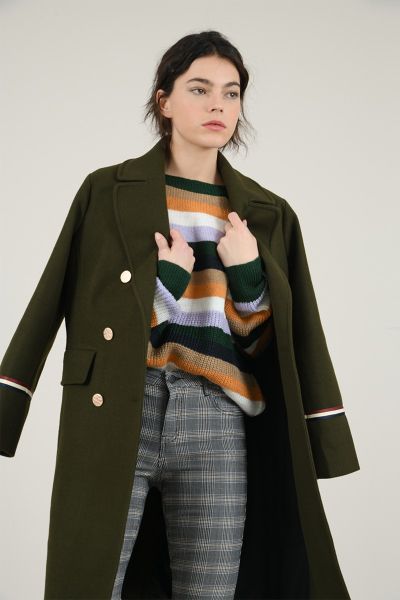 Дамско палто MOLLY BRACKEN в тъмно зелен цвят (SKU) PL102A20