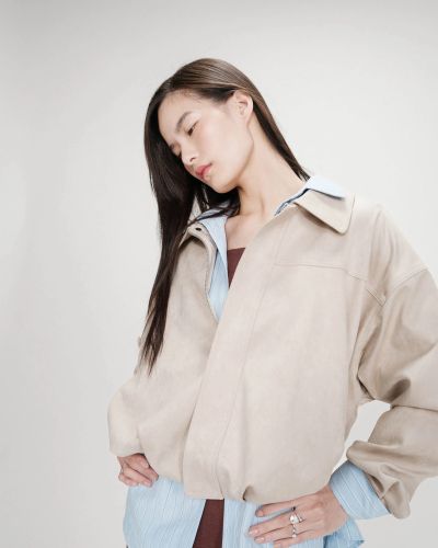 Дамско бомбър яке от еко велур - стил и комфорт GRACE & MILA (SKU) 111017