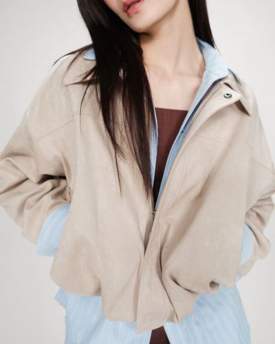 Дамско бомбър яке от еко велур - стил и комфорт GRACE & MILA (SKU) 111017