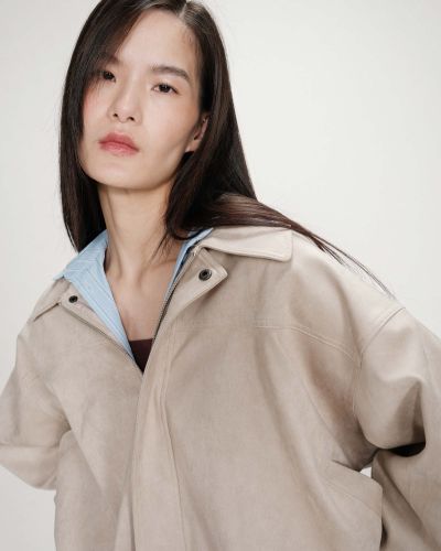 Дамско бомбър яке от еко велур - стил и комфорт GRACE & MILA (SKU) 111017