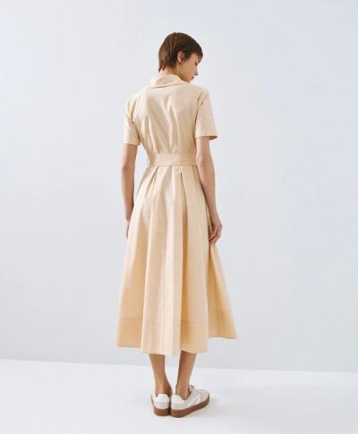 Дамска разкроена рокля-риза миди дължина ACCESS FASHION (SKU)3318 