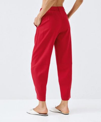 Дамски панталон с еластична талиа в червен цвятACCESS FASHION (SKU)5051