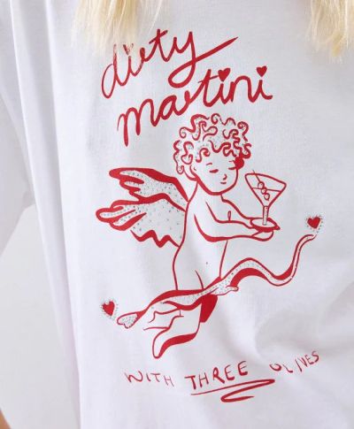 Дамска тениска овърсайз в бял цвят ACCESS FASHION (SKU)2191