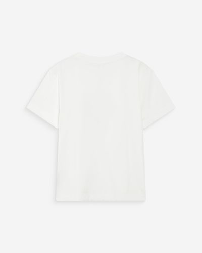 Елегантна тениска слонова кост с бродиран надпис  GRACE & MILA (SKU) 17089