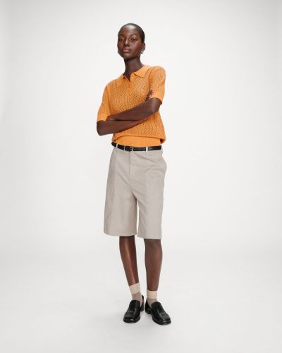 VATHI Блуза: Елегантно фино плетиво с къси ръкави GRACE & MILA (SKU) 17136